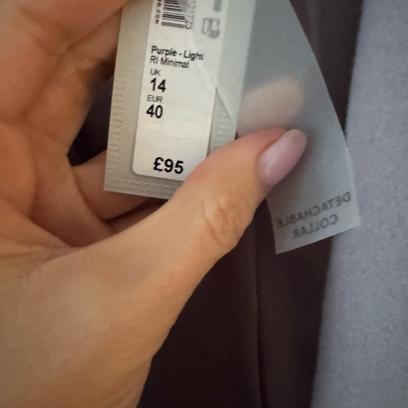 River Island Lavender Teddy Coat with Fur Trim - Picture 5 of 5